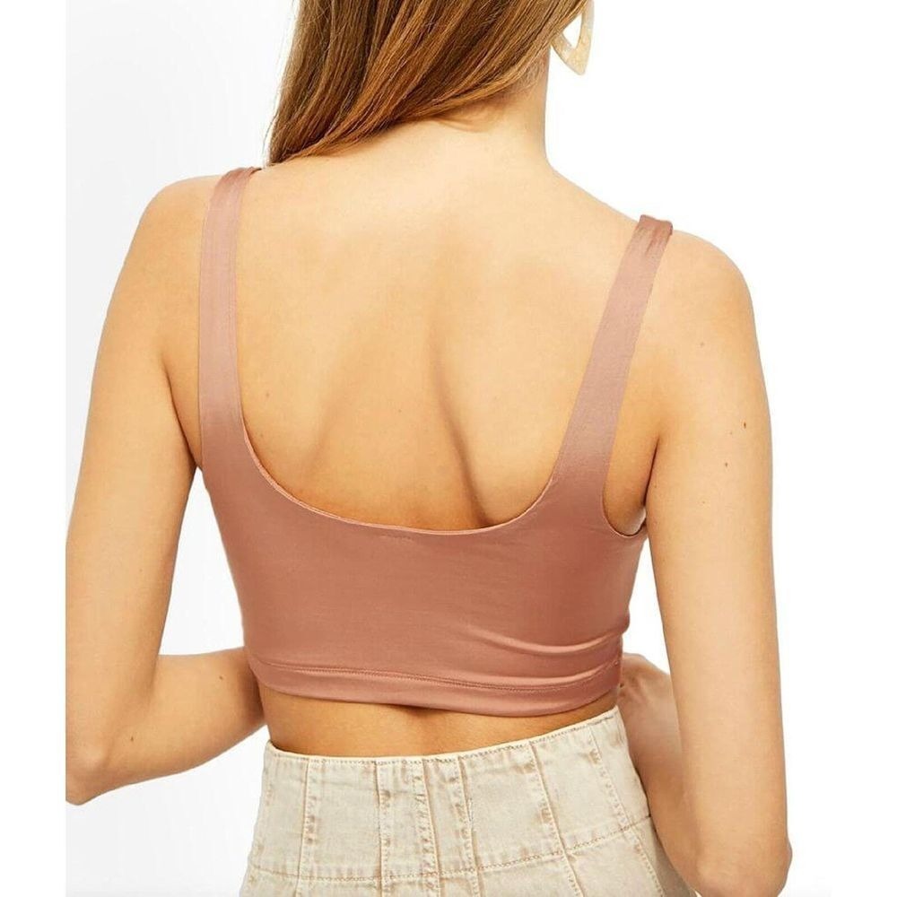 Free People NWT Womens XS Pink Clay Be Cool So Radiant Brami Crop OB1143870 - Picture 2 of 4